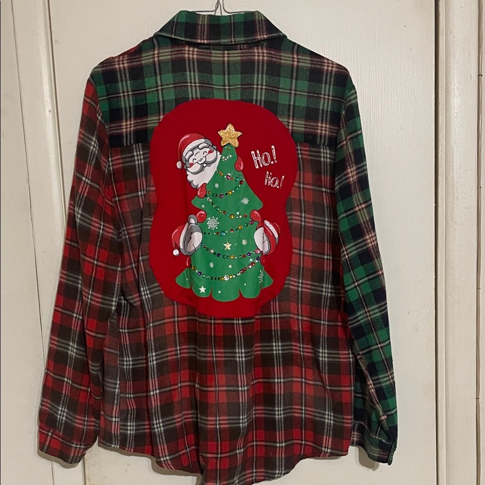 Krush Red and Green Plaid Christmas Top
